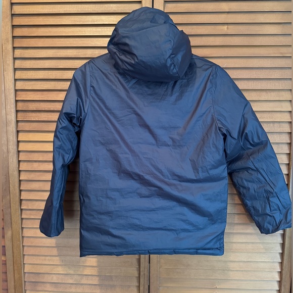 Patagonia Kids Water Repellent Reversible
Down Sweater Hoodie Alder Green Size M - Picture 6 of 7